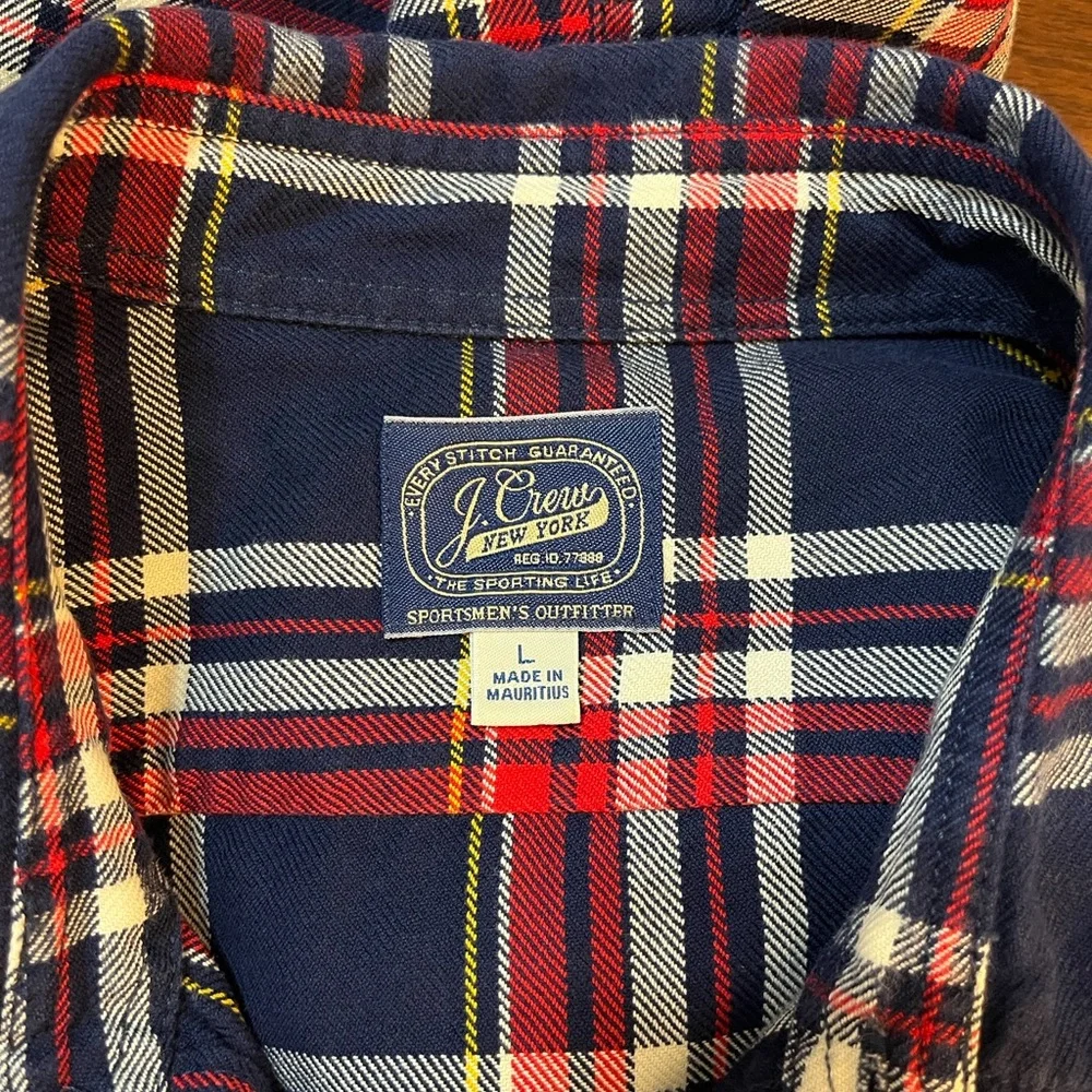 J. Crew Plaid Button Up Shirt Sz Large